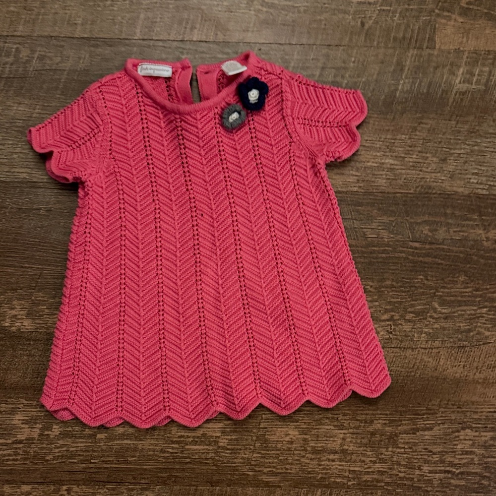First Impressions Pink Scalloped Dress